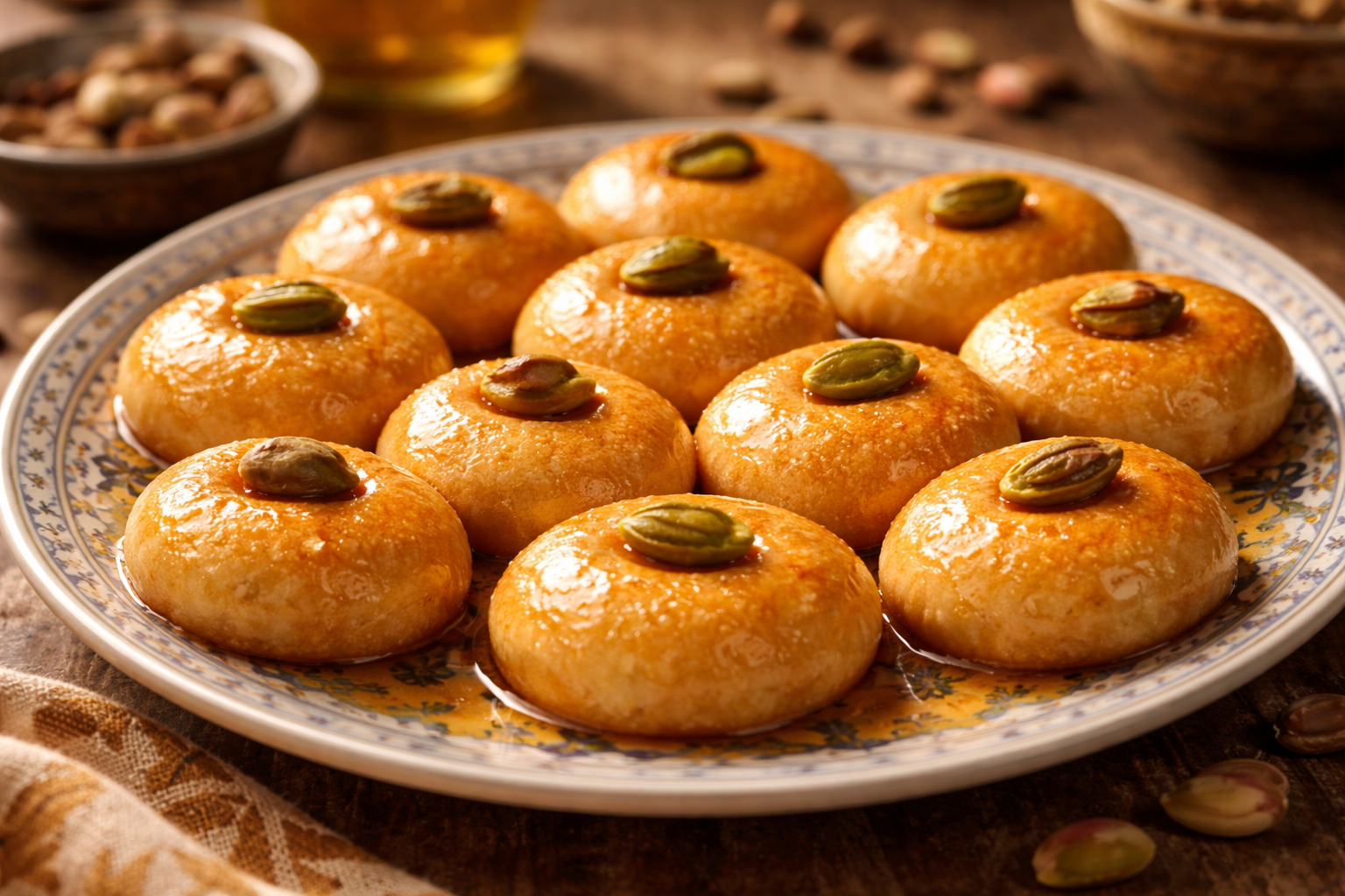 Fıstıklı şekerpare tabağı